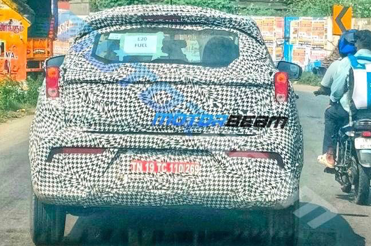 Mahindra XUV300 facelift spied testing rear